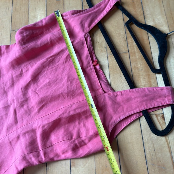 Laura Ashley Sz 6 Vintage Linen Coral Pink Sleeveless Casual Dress - Picture 10 of 10